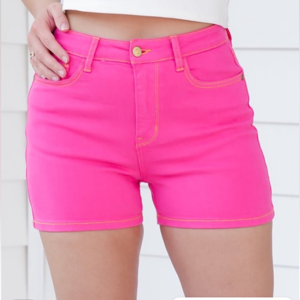 Judy Blue High Waist Hot Pink Shorts